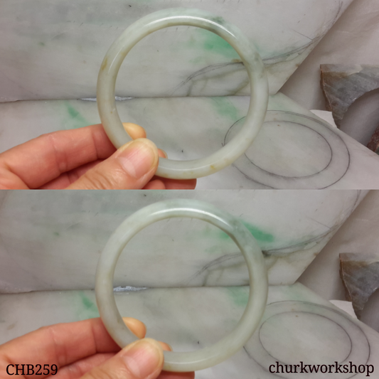 Large grayish green jade bangle