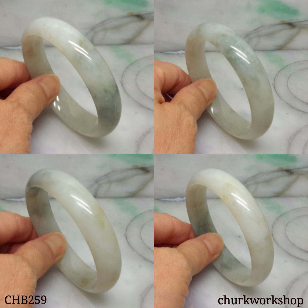 Large grayish green jade bangle