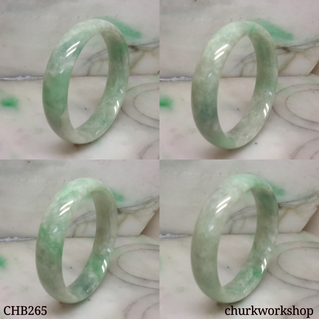 Large light pea green jade bangle
