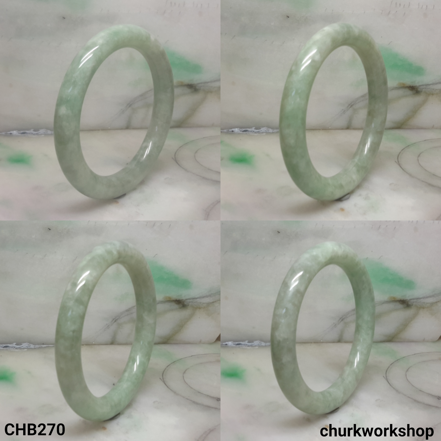 Light pea green jade bangle