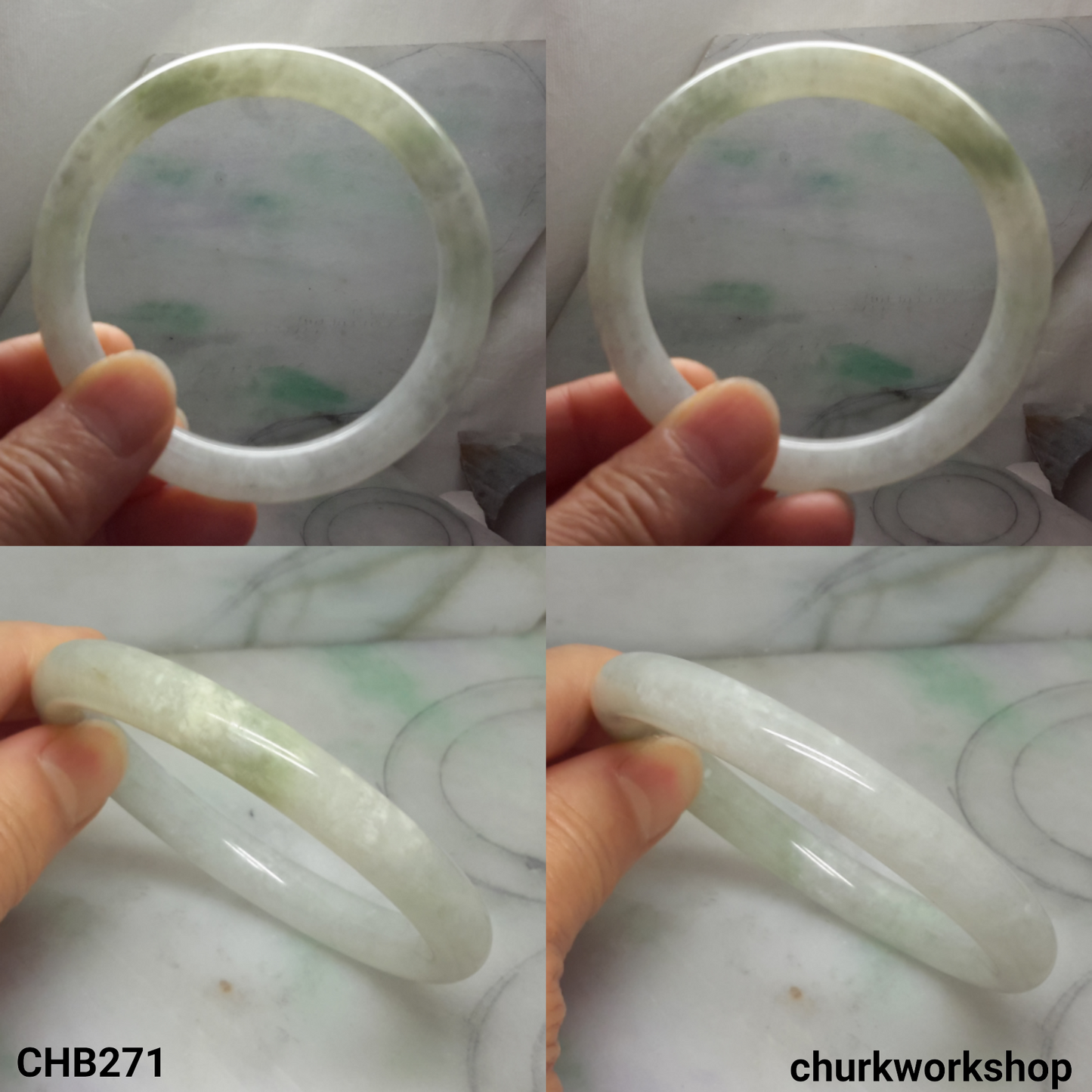 Light green jade bangle