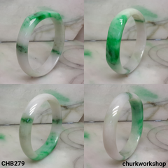 Special cut green jade bangle