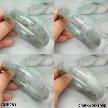 Grayish lavender large jade bangle