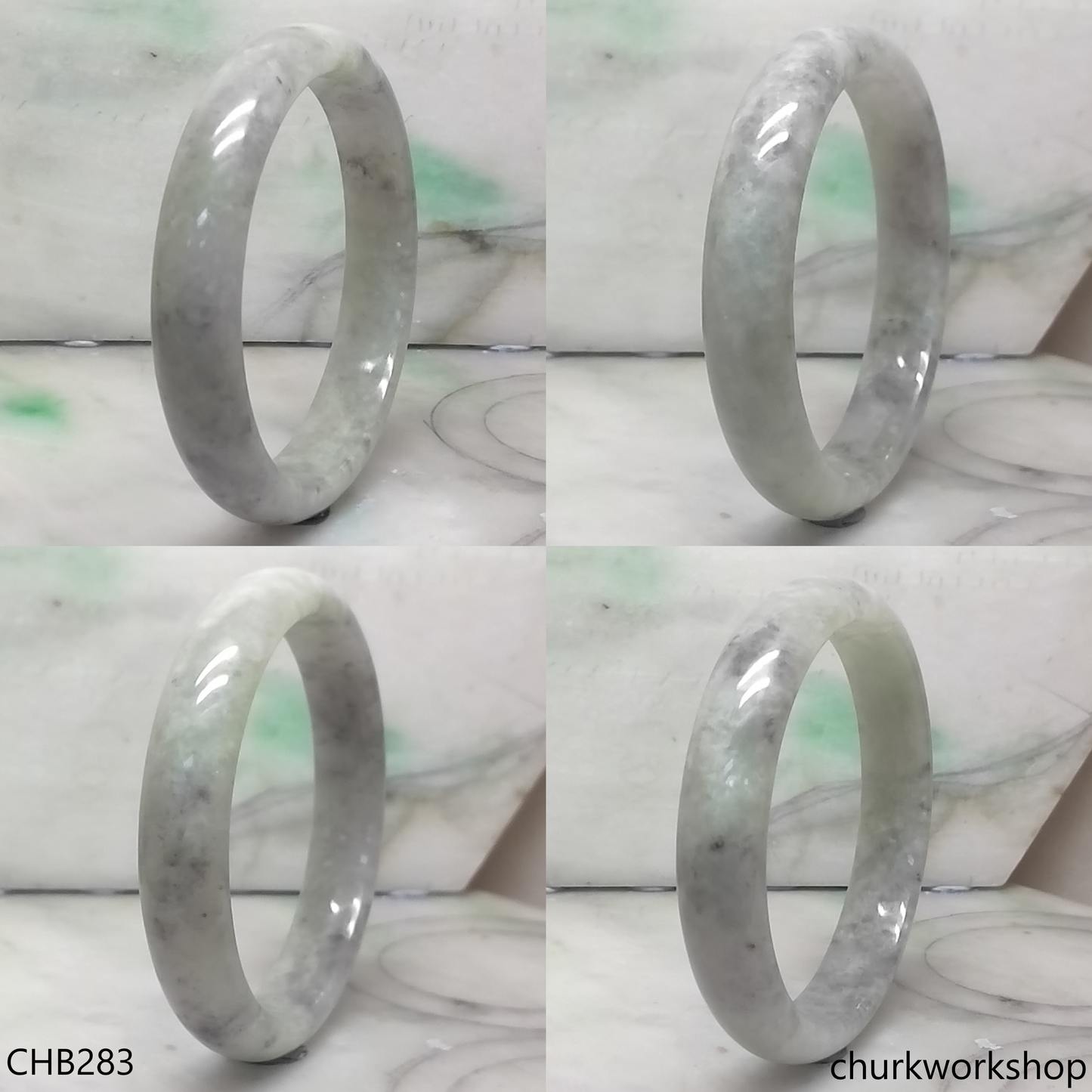 Large grayish lavender jade bangle