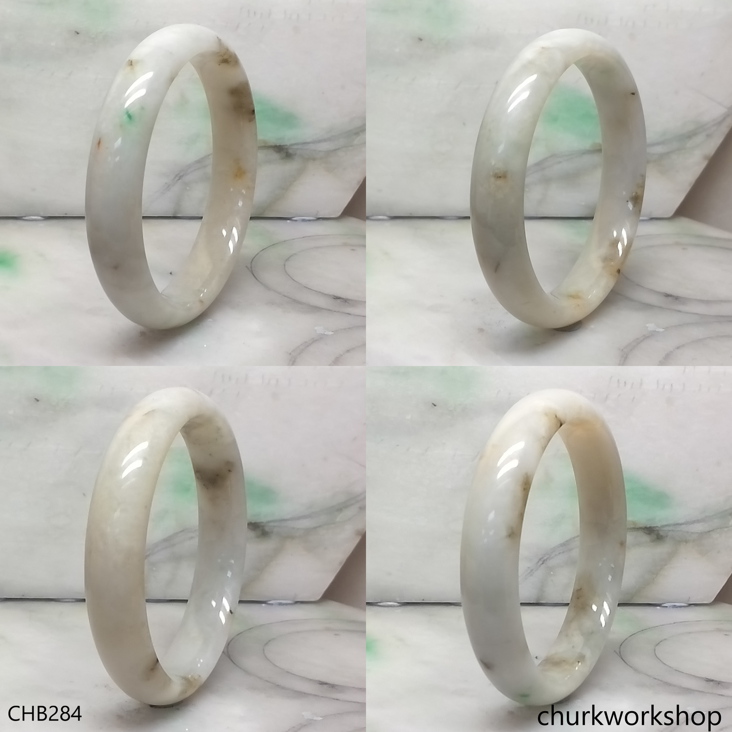 Large pale yellow jade bangle