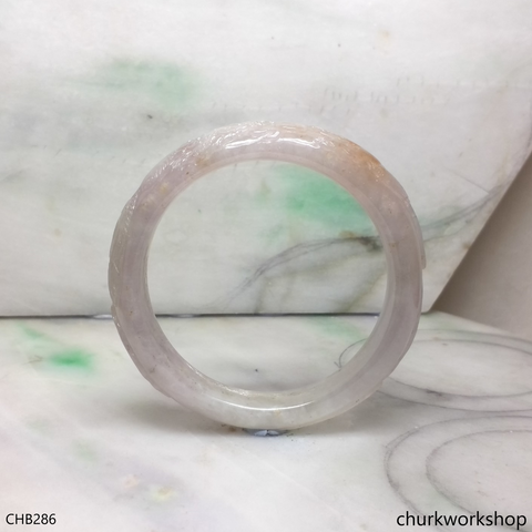 Lavender carved jade bangle