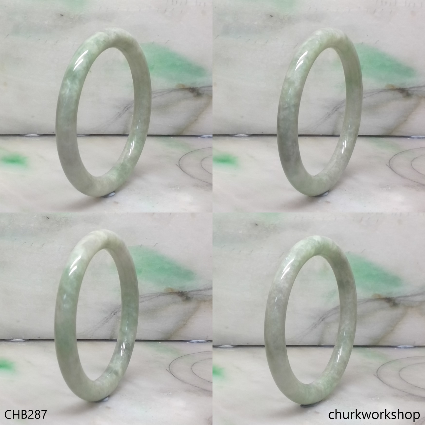 Light green jade bangle