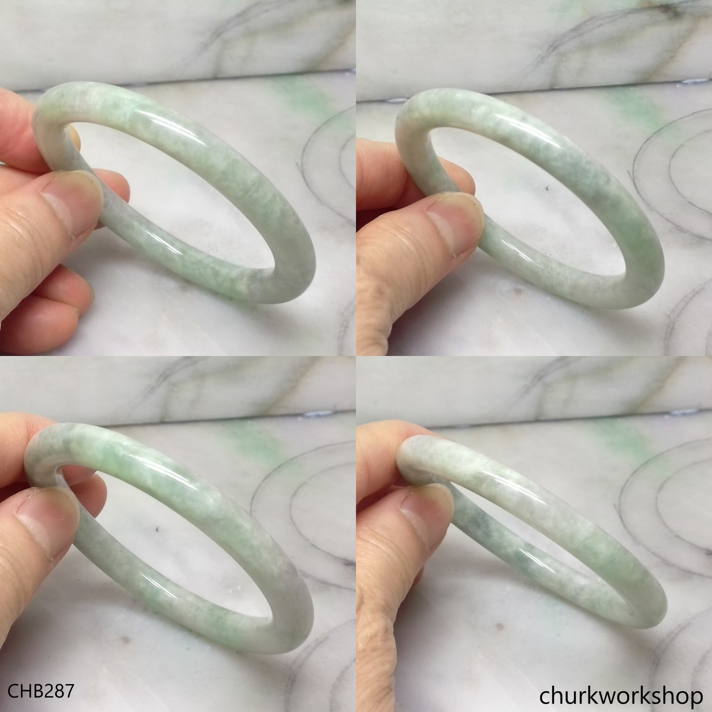 Light green jade bangle