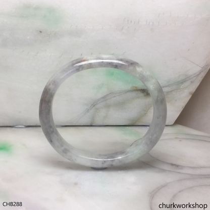Grayish lavender oval jade bangle
