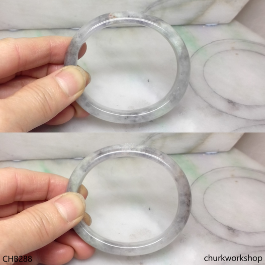 Grayish lavender oval jade bangle