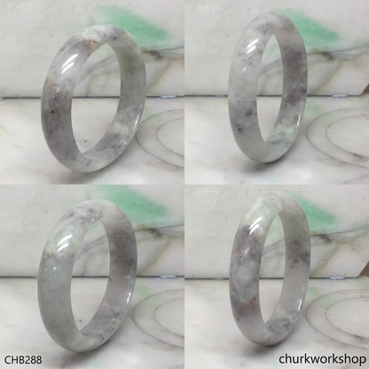 Grayish lavender oval jade bangle
