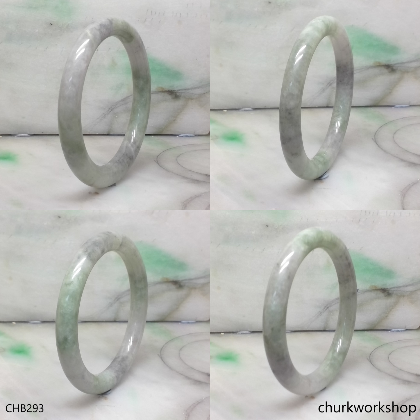 Grayish lavender large jade bangle