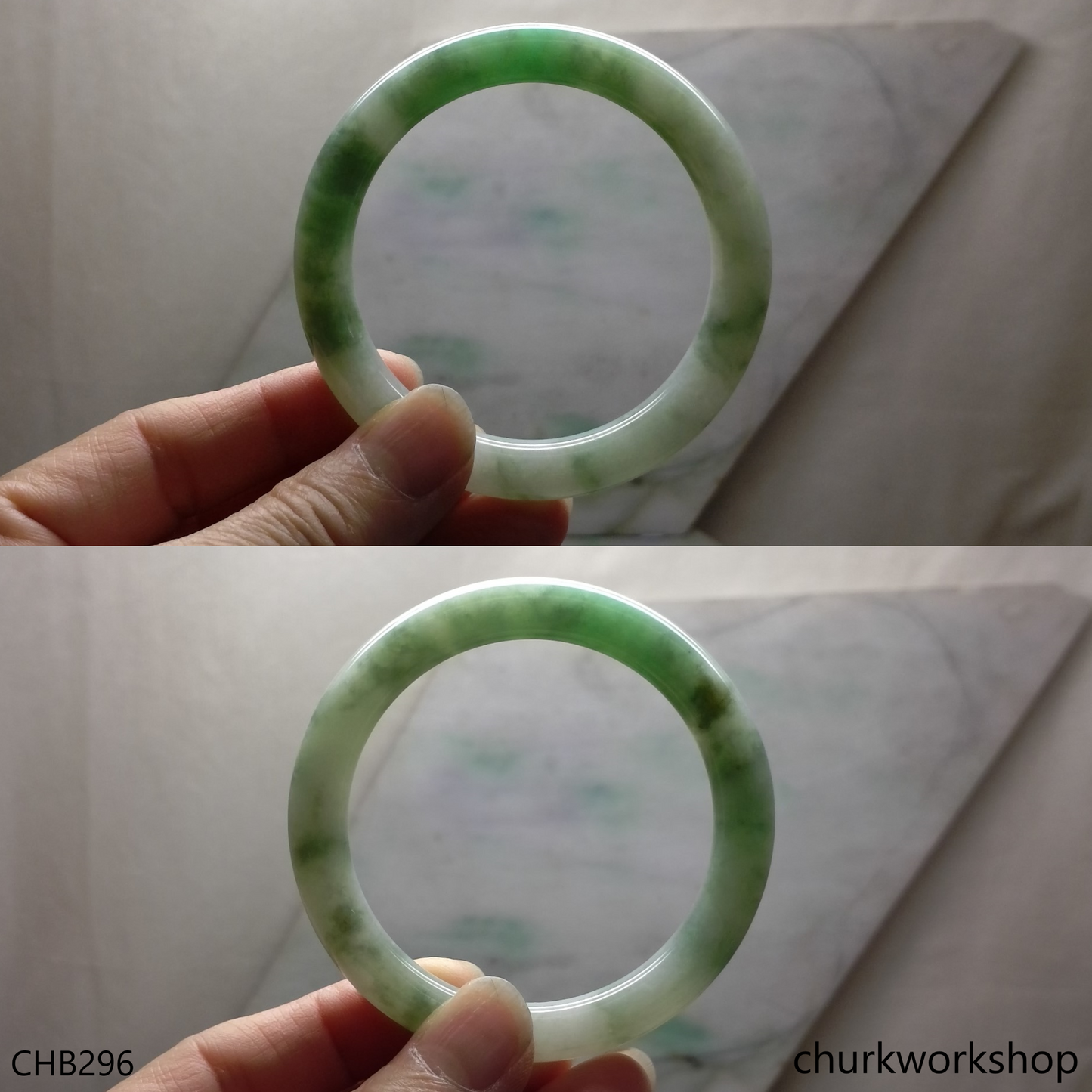Molt green jade bangle