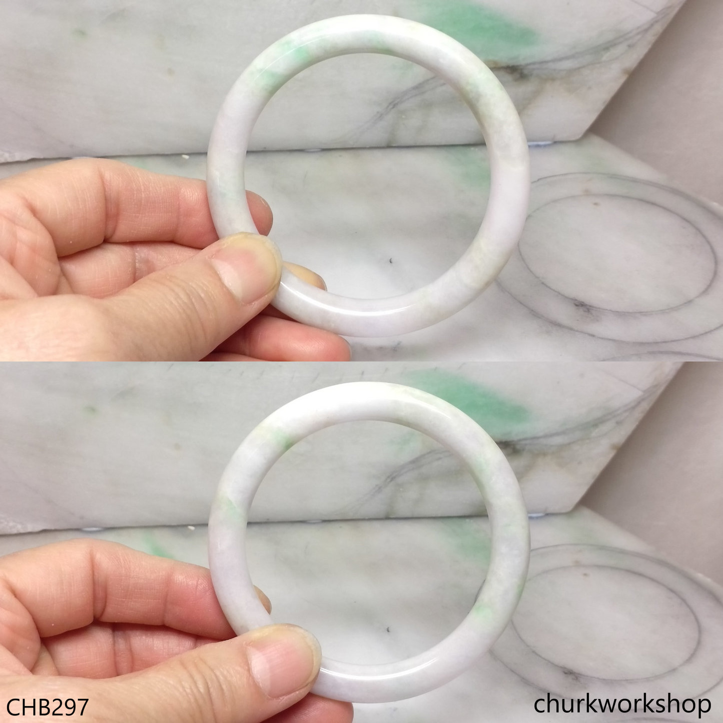 Pale lavender jade bangle