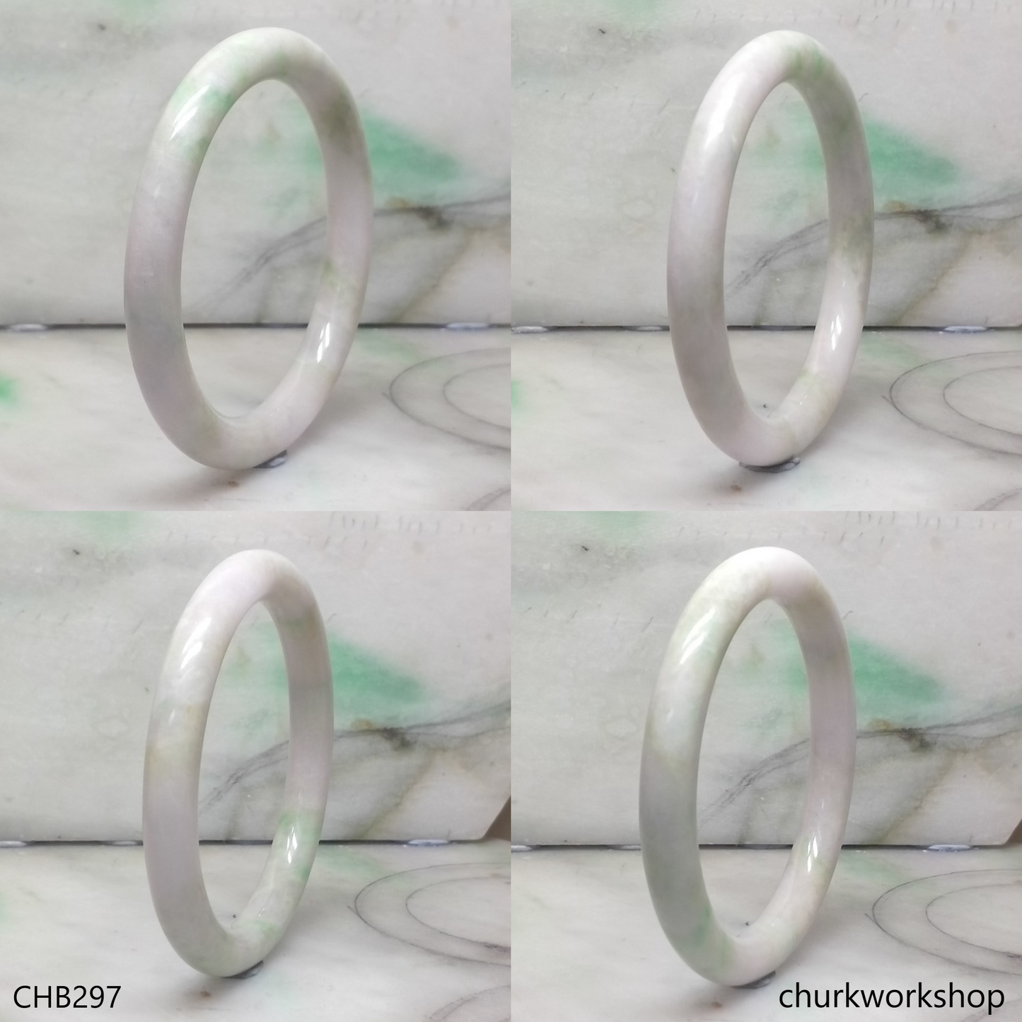 Pale lavender jade bangle