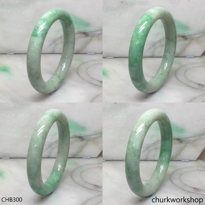 Light green with splotches green jade bangle