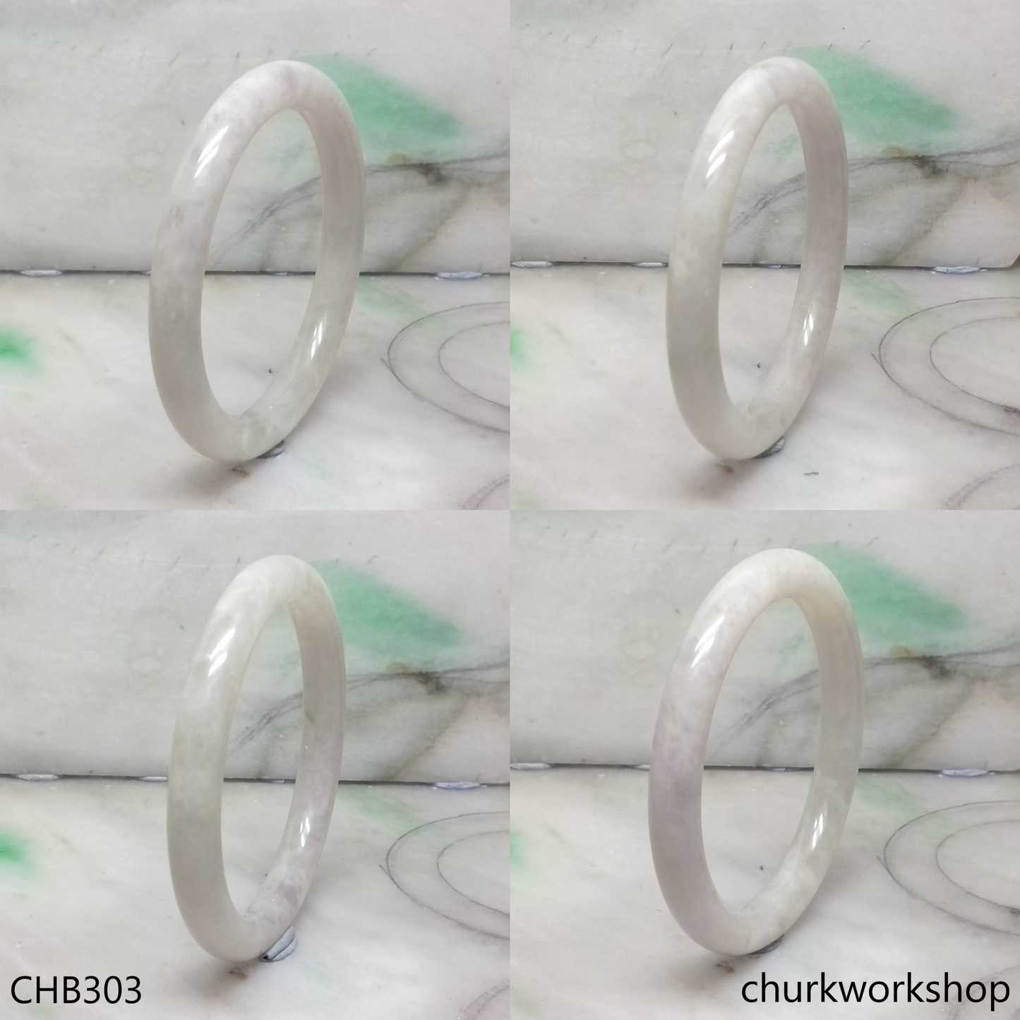 Pale lavender jade bangle