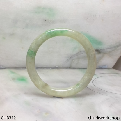 Light green with splotches green jade bangle