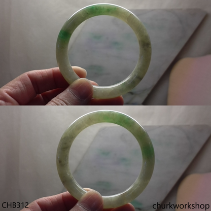 Light green with splotches green jade bangle