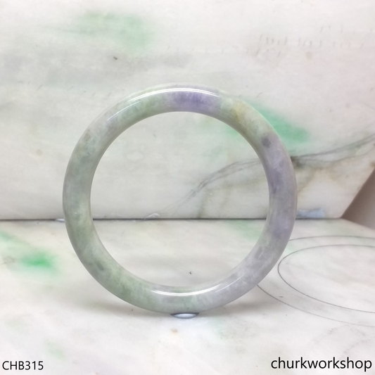 Light green mix lavender jade bangle