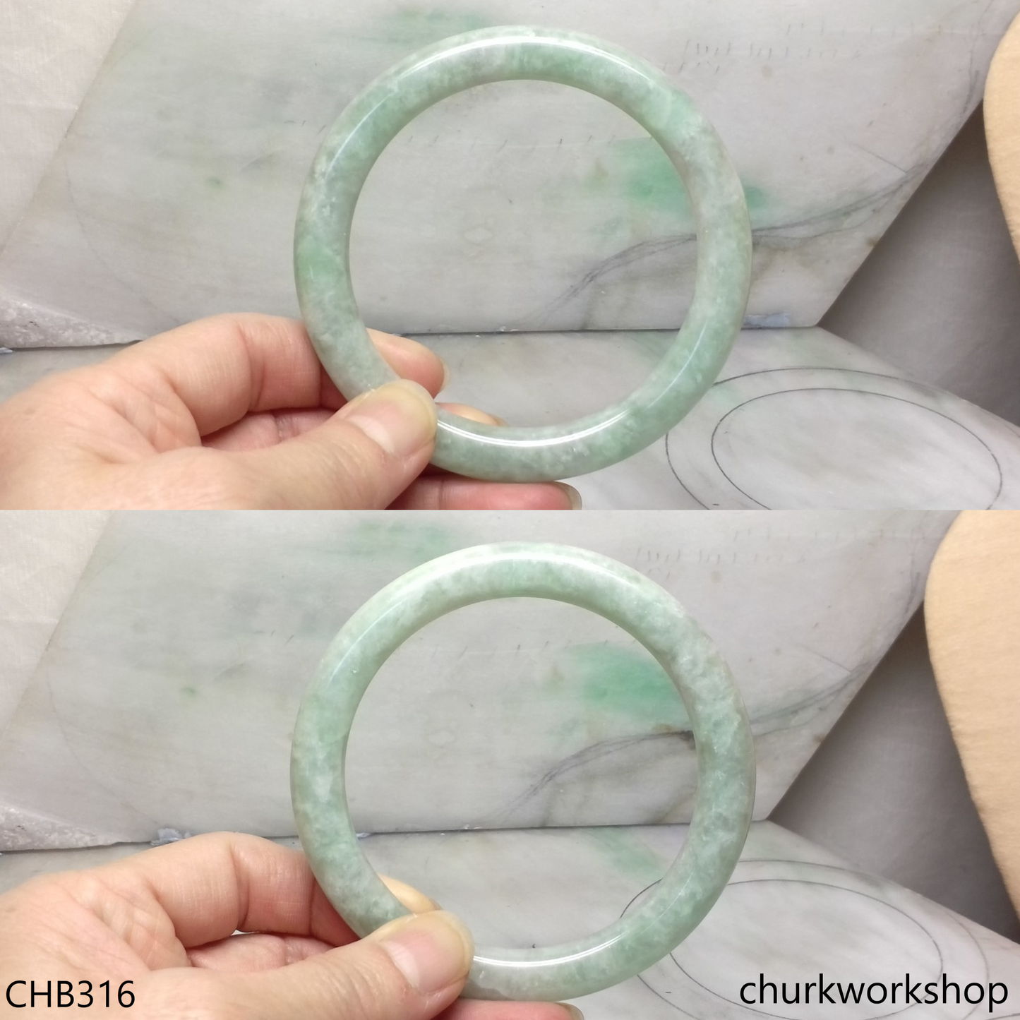 Reserved for Lai-oy   Large green jade bangle