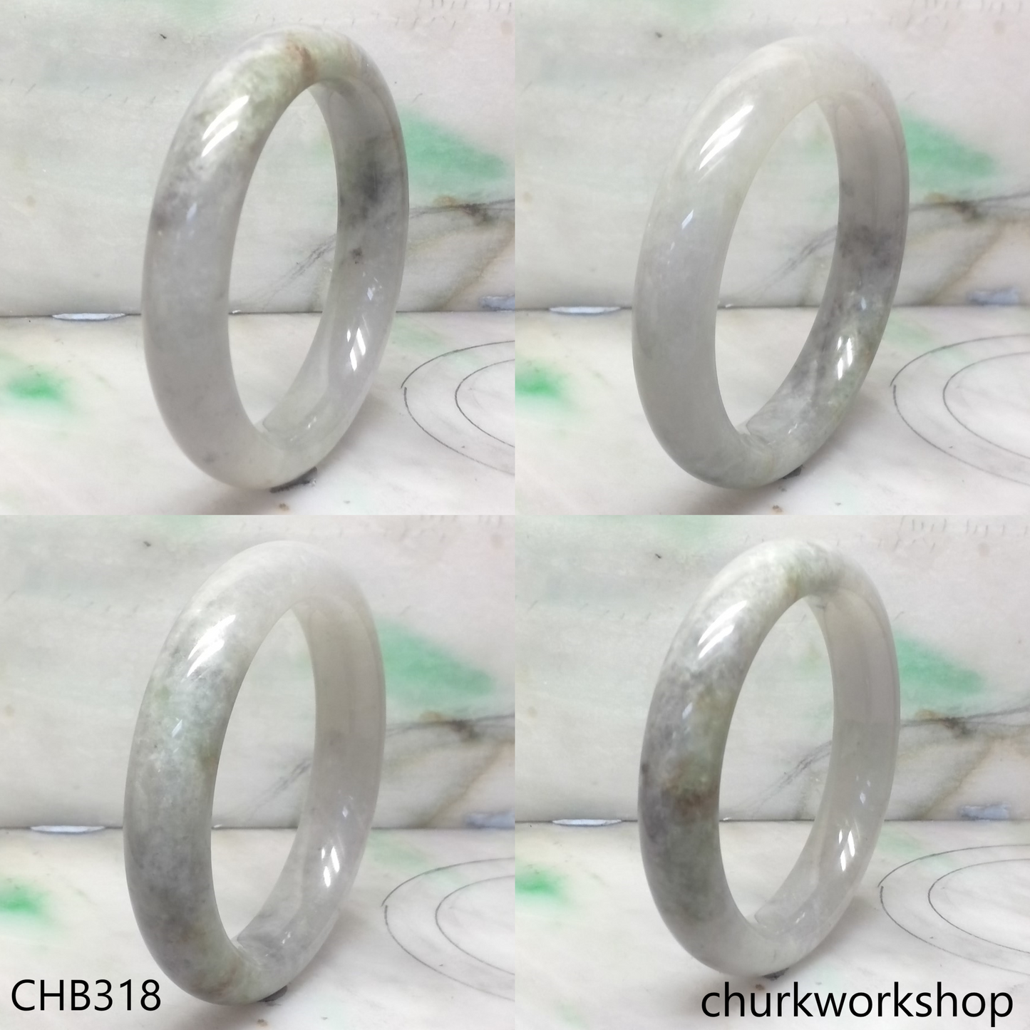 Grayish lavender jade bangle