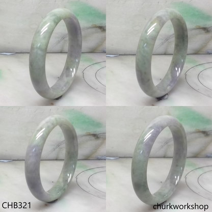 Bluish green mix lavender jade bangle