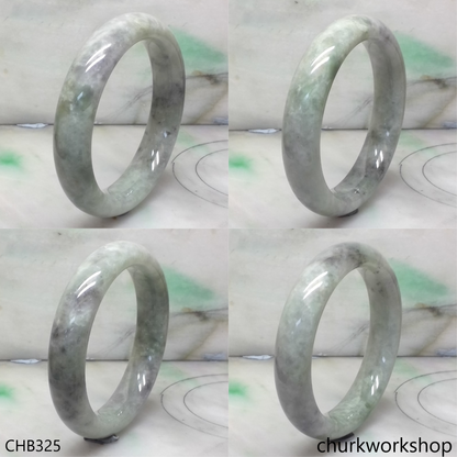 Grayish lavender mx green jade bangle