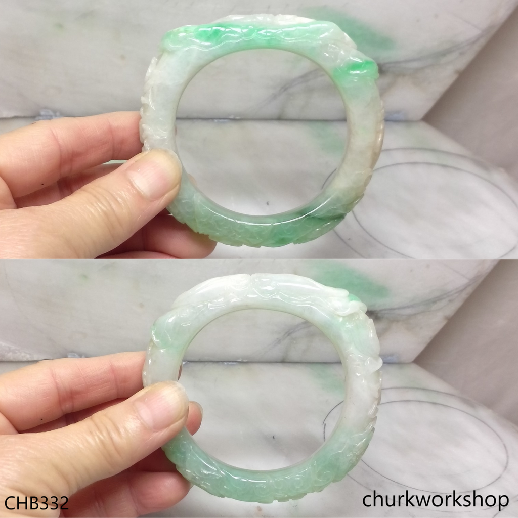Carved jade bangle