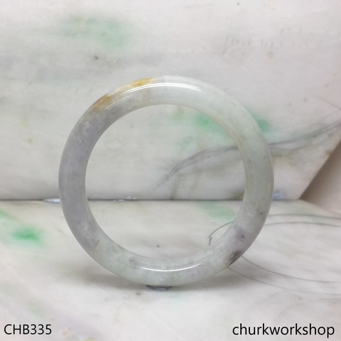 Grayish lavender with splotches brown jade bangle