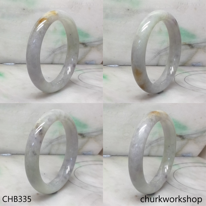 Grayish lavender with splotches brown jade bangle