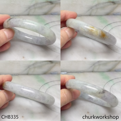 Grayish lavender with splotches brown jade bangle