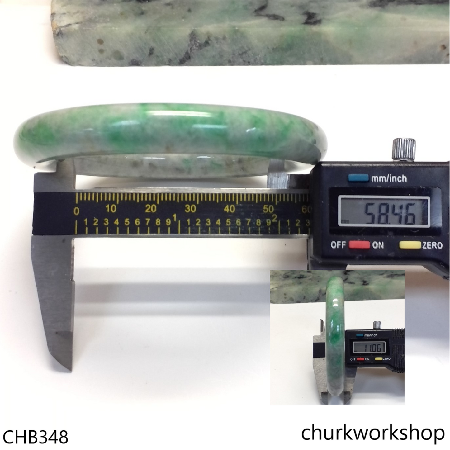 Large green jade bangle