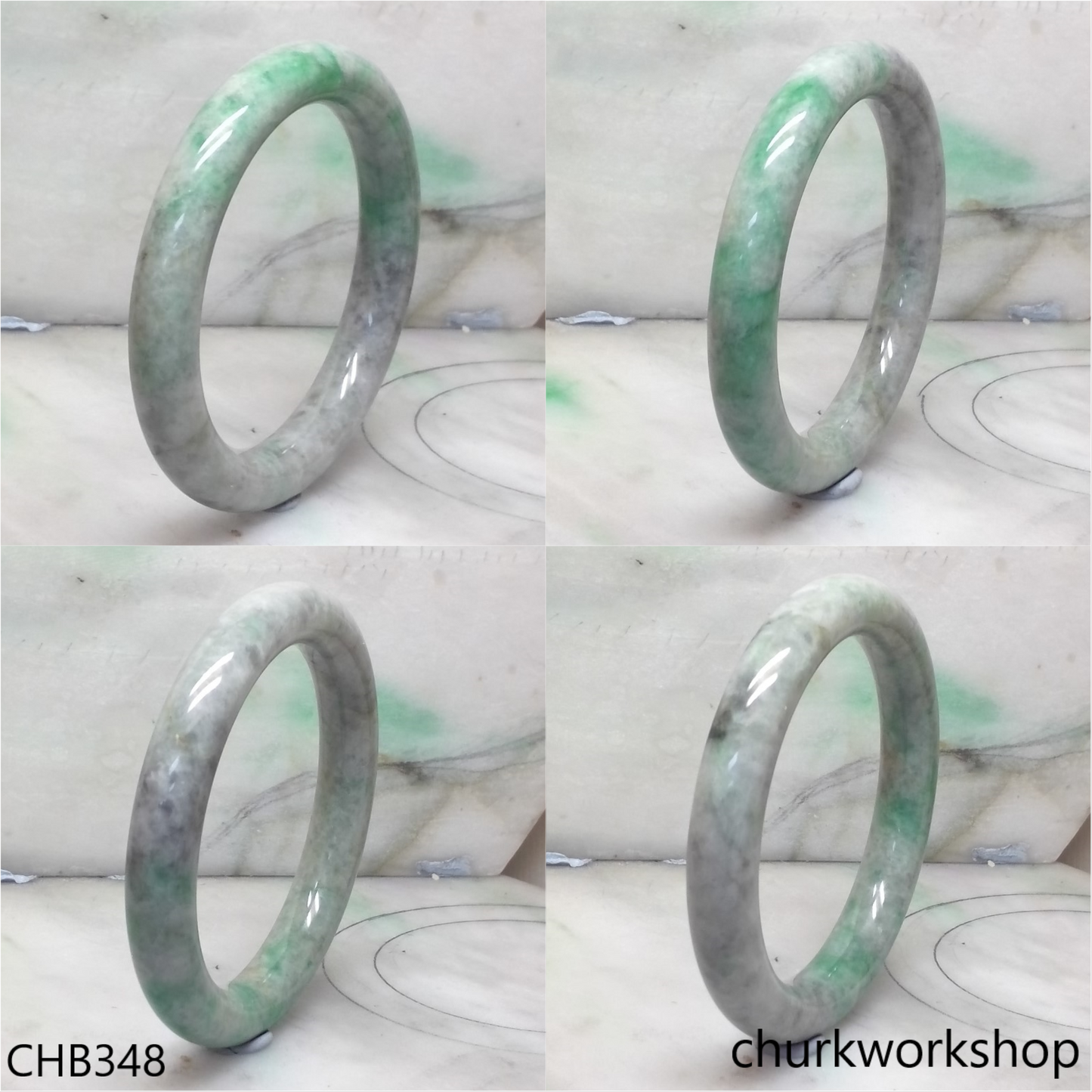 Large green jade bangle