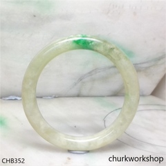 Pale green with splotches apple green jade bangle