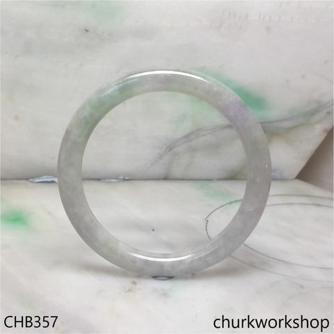 Grayish lavender mix green jade bangle