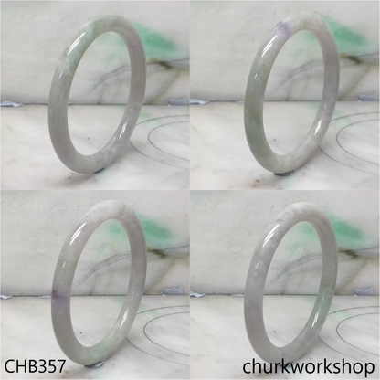 Grayish lavender mix green jade bangle