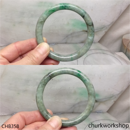 Large grayish green jade bangle