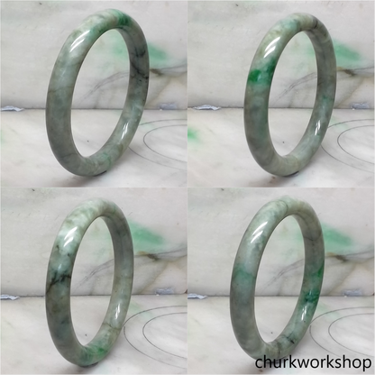 Large grayish green jade bangle
