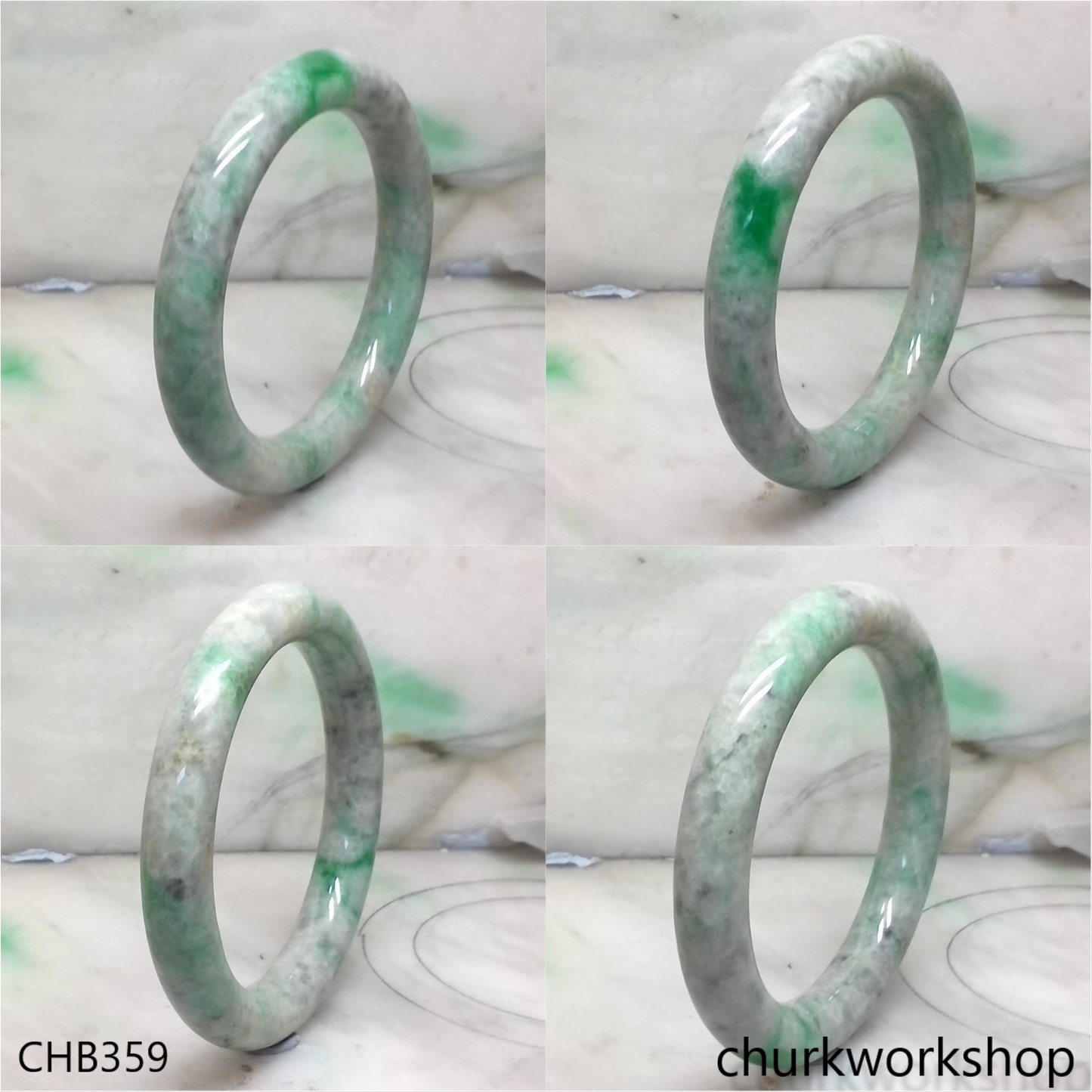 Large green jade bangle