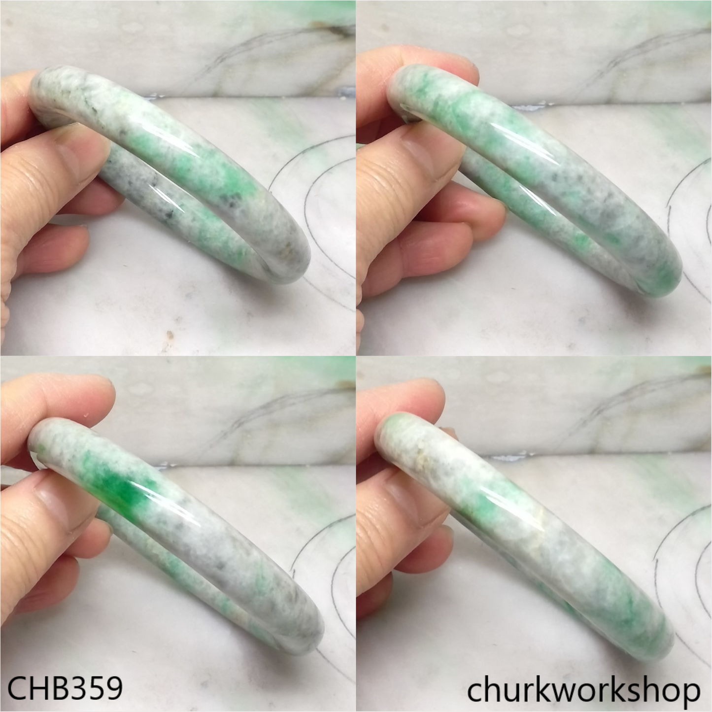 Large green jade bangle
