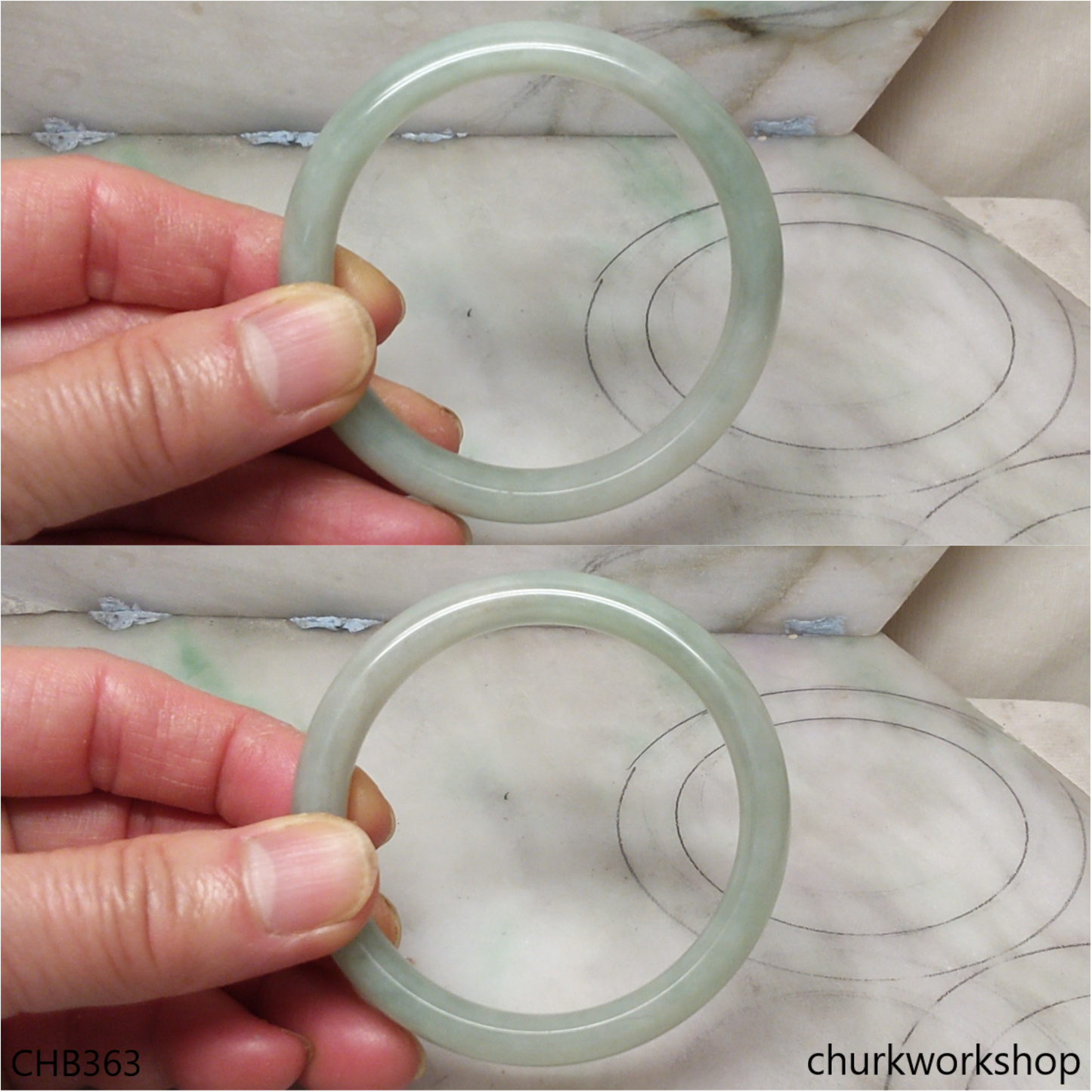 Light green jade bangle
