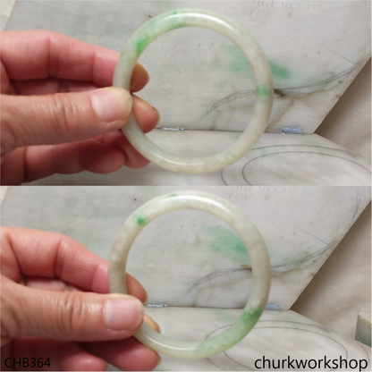 Light green base with splotches green jade bangle