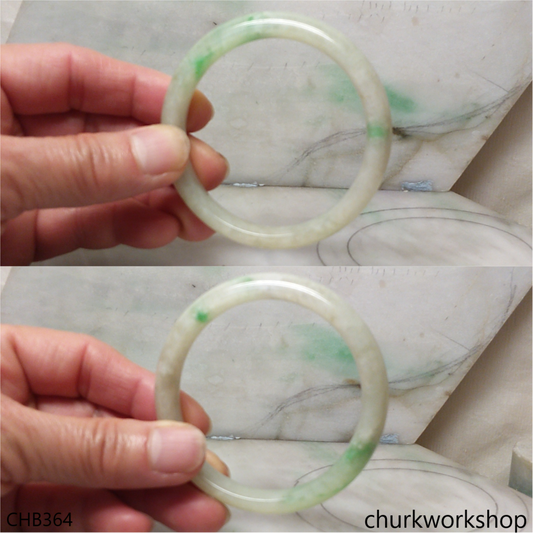 Light green base with splotches green jade bangle