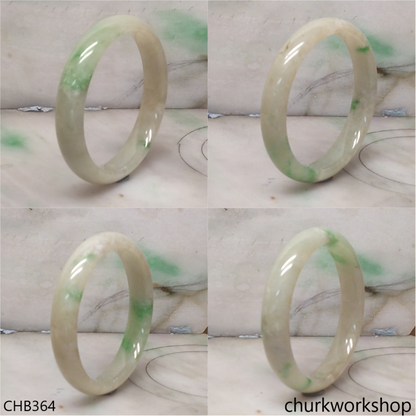 Light green base with splotches green jade bangle