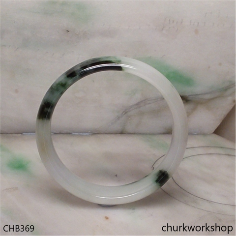 White base with splotches dark green bangle