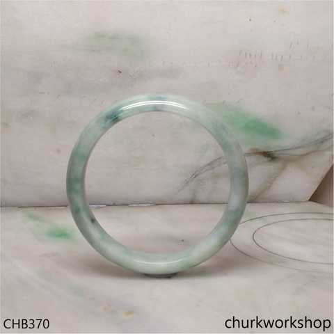 Light green with splotches bluish green jade bangle