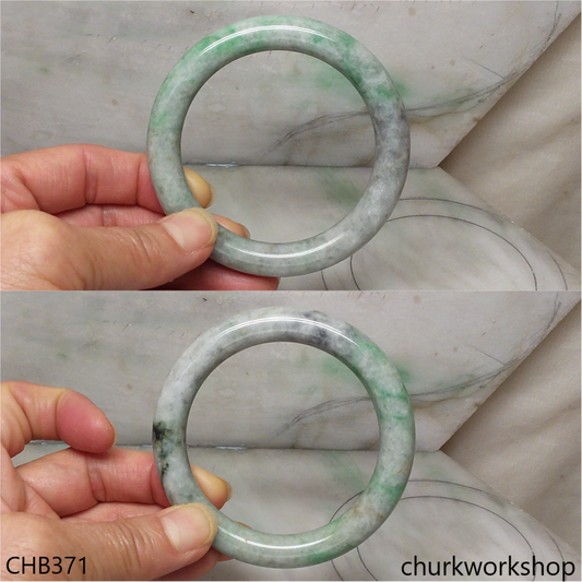 Large grayish green jade bangle