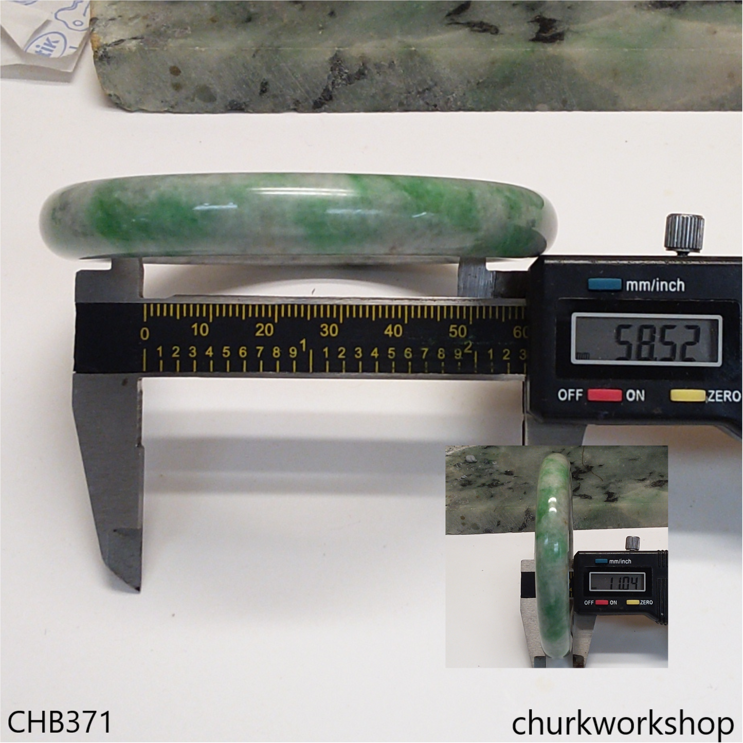 Large grayish green jade bangle