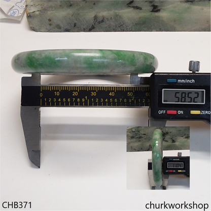Large grayish green jade bangle